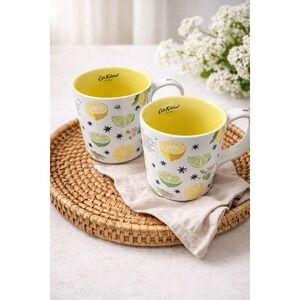 New Lot Of 2 Cath Kidston London Lemon And Limes Mug Cup When‎ Life Gives You